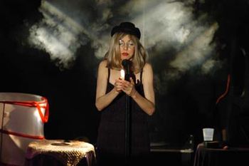 "One Voice" live show image - Bethany as Barbra Streisand, performs a comedic parody to Barbra and her music and closing with a beautiful vocal tribute to "Papa" from the movie "Yental"