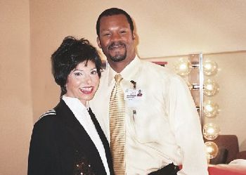 Red Wind Casino, Entertainment Director Brad Jenkins and Bethany catch up in the dressing-room after the show.