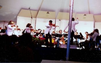 The most nervous I have ever been. Performing with a real orchestra of professionals from New York. My explanation of nerves was because everybody in the violin section, knew the piece better than I