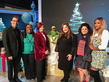 At CBS Studios performing on The Talk (with Sheryl Underwood, Sharon Osborne, Kermit, Carnie Wilson, Marissa Jaret Winokur & Eve)