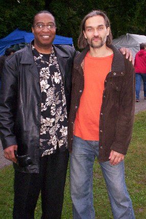 Felix with "Russian Federation Superstar"- Russian wing-shaped gusli/Vocalist"- Alexey Belkin of the band-"Reelroad"