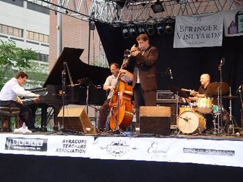 Joe Magnarelli Quartet 7/09 with Bill Dobbins piano and Danny Vitale bass. Monk Tribute downtown Syracuse