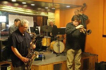 Hittin w/ Ralph Lalama tenor, Joe Magnarelli trumpet, Mike Solazzo bass and Roger Lent piano at The Other Side in Utica NY