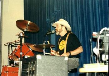 Don also likes to play a variety of instruments. Here he is drumming at the Sahara Hotel in Las Vegas.