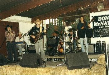 Ronn Crowder, Leo LeBlanc, Don and Joe Braus can all be seen in this photo of the SMPLZAT Band at a Southern California Country Fair.