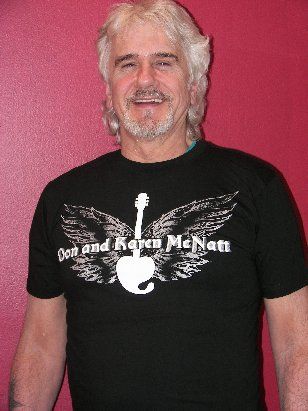 Karen's brother Brian looks great in his new Don and Karen T shirt. click the links page if you want to order one.