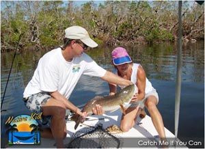 Annie's 1st Redfish ...with Alan Bickford of http://www.nativekidinc.com