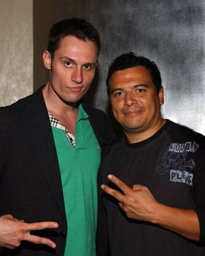 Keith Collins & Carlos Mencia at the after party for the 2007 Latino Laugh Festival at the Kodak Theatre Hollywood, CA (photo credit Michael Schwartz wireimage.com)