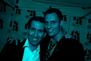 Celebrity Artist Mark Kostabi & Keith Collins at the 2006 Tourette Syndrome Celebrity Fundraiser in NY. (Photo Derek Storm Filmmagic)