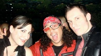 DJ Omi, Sky Blu (From LMFAO) & Keith Collins back stage nyc for BlackBook Magazine 1yr anniversary event