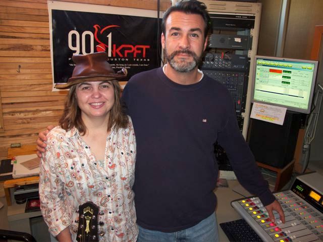 Glenna Bell with Roark Smith at KPFT 90.1 FM in Houston, Texas