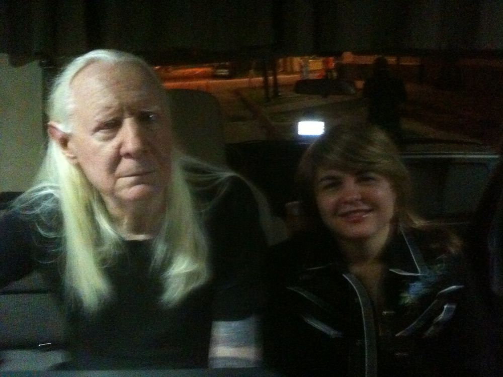 Glenna Bell with Johnny Winter in Houston, Texas