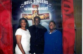 Neicy Spight-Radio Announcer at 1240 WAVN, The Late Mr. Walter "Music Man" Stevens, General Mgr of 1240 WAVN and Pat Artison at the Bell Singers' 1st Annual Banquet
