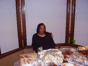 Stella at the Holiday Gathering! Look at all that delicious looking food! And it tasted as good as it looked!!!