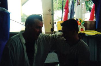 Bob Carlisle (Butterfly Kisses) & Sean......hanging out behind the scenes of "Celebrate Freedom 2002" singing together