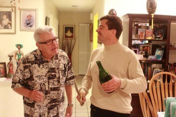 After I played a concert at Palm Beach Atlantic University my friends Estibaliz and Marcio of the internationally acclaimed Piano Duo Gastesi-Bezerra showed me how to open a champagne bottle with a sw