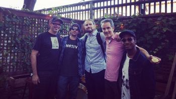 Fun gig @ Majestic Oaks Vineyard w Mario Calire Quintet L to R Karl Hunter, Ian Solomon, Hans Ottsen, Mario Calire, Jacob Scesney