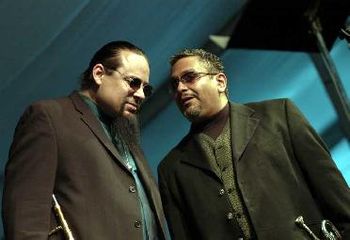 Ray and his good friend Steve Turre at the Ottowa Jazz Festival 2004. Photo credit: Bill King www.musicandimages.com Photo used by permission only.