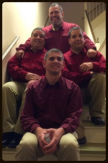 Here we are at Dickinson College posing for what will become our CD photo. Alvin, Derek, Machete and Jimmy.