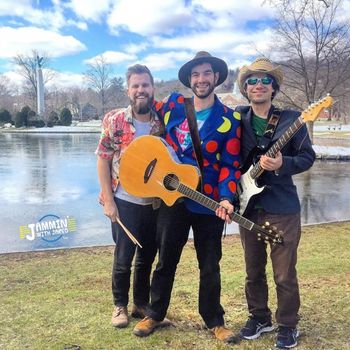 Jammin’ with Jared! Psychedelic Purim Party Band (Left to Right: Ben Marino, Jared Kahn, Leon Muhudinov)