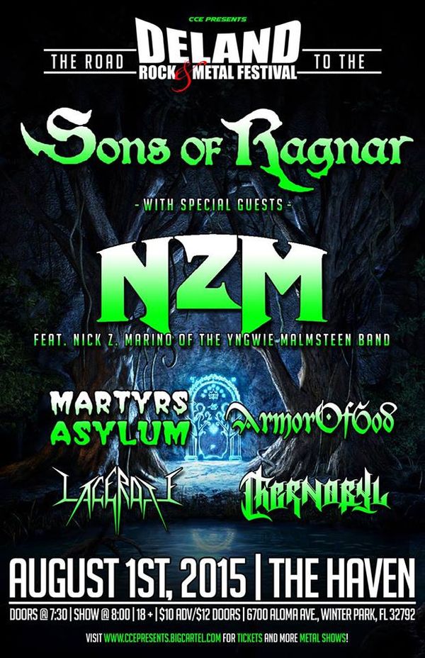 NZM will perform at Sons of Ragnar on August 1st in Haven Lounge, Orlando
6700 Aloma ave, Winter Park, Fl 32792