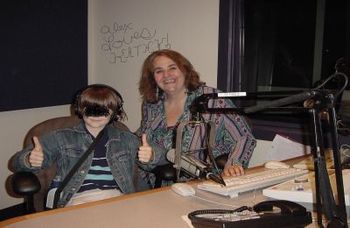 Alex in the studio with Kathy O'Connell of Kids Corner at WXPN Studios in Philadelphia. My head is spinning these days...how did we go so quickly from this.........