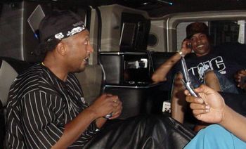J.O.T. RECORDS STRETCH HUMMER HEADED TO HIP HOP & SPANISH HIP HOP PERFORMANCE IN MIAMI, FL SPONSORED BY LUKE RECORDS.... SEATED LEFT TO RIGHT(J.O.T. aka GRANDE GATO, JON NOTTY aka RELL NYCE & DON CABA
