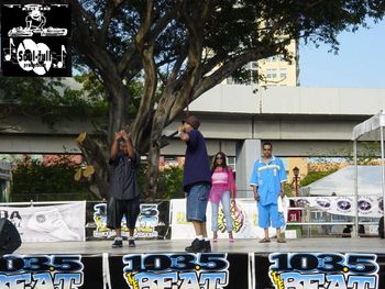 J.O.T. RECORDS PERFORMANCE IN MIAMI, FL SPONSORED BY LUKE RECORDS....ONSTAGE LEFT TO RIGHT(J.O.T. aka GRANDE GATO, JON NOTTY aka RELL NYCE, CRISTAL, & DON CABAN aka SMARTY FRESH)!!!!