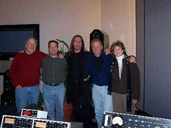 Mastering Session at Gateway...(Left to Right) Bob Ludwig-Corin Nelsen-Rudy Perrone-Will Ackerman-Virginia Andrew.... photo by Gail Ludwig / Portland , Maine.... Thank you Gail-Vicki-Rachel-Tom and Ja