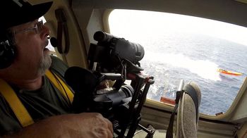 Shooting from the helo type on which "Airwolf" was based, Paul captured the history-making, record-breaking speedboat run as "Apache Star" rocketed from Key West to Havana. Photo: Andach Mischela