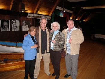At San Francisco's historic South End Rowing Club, "Her Deepness" Sylvia Earle, Paul Cater Deaton, Charlotte Vick and Ray Hollowell celebrate the successful launch of Ocean in Google Earth. Sylvia called it, "Earth in Google Ocean." Photo: Drew Alston