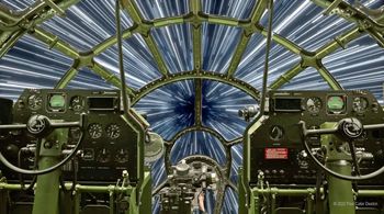 PCD created a composite photo and video for a news story on an immaculately restored B-29 bomber. The WWII era aircraft inspired George Lucas in the design of the "Millennium Falcon" cockpit. PCD Photo and Design