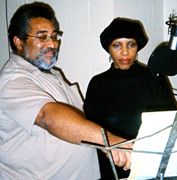 Sonny & Anita going over lyrics. Like ol times each travel in Chazz Dixon''s band for over a decade. Anita is a welcome addition to Da' Soul.