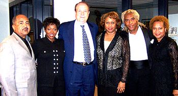 Pageant judges pose - Dr Darnell Cole, Vivian King, Mike Huppy, Dr Joan Prince, Chazz Dixon, Faith Colas