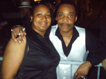 Ricardo's lovely lady "Tam" now pictured with Dramatics lead singer, Mr. L.J. Reynolds after the show at Afrofest...