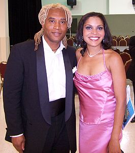 Da'Soul Recordngs vice president Chazz Dixon poses with Cheryl Shelby Executive Director & CEO of pageant. On a side note Ms Shelby is former vocalist with the Chazz Dixon band '93-96 and 1st runner