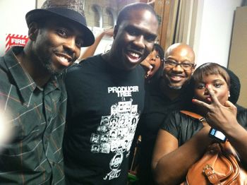Actor Tico Wells ( 5 Heartbeats), famed Bassist/Music Director Derrick Hodge & Lynette "Hammondgirl" Williams after live taping of David E. Talbert Play!