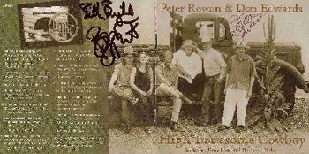 Signed by guitarist/singer/songwriter Peter Rowan (fourth from left); mandolinist Billy Bright (far left); and bassist/singer Brynn Davies (second from left)