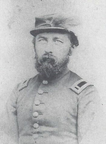 Adjutant Ernest Wright was blown from the saddle by a musket ball that glanced off his skull during an attack of Squirrel Level Road. When he wobbled to his feet, he exclaimed, "Py damn, I votes for L