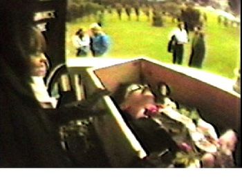 Video still: "Performance for the Dead", 3-day live burial Billy X. in state (Videographer: Paul Woodworth)