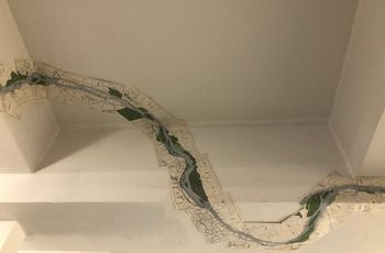 "Swimmin' the River", Navigation Charts snake the ceiling 2, Elizabeth Foundation for the Arts Project Space, NYC, 2018