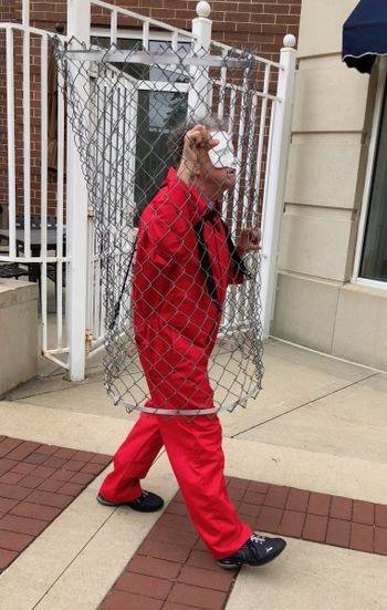 "Portrait of an Artist as Political Prisoner", Performance #1, Rochester, MN, 2019 (Photo: Margarita Baumann)