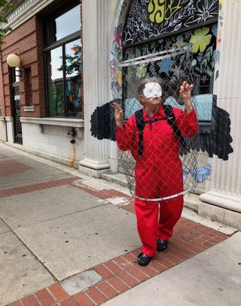"Portrait of an Artist as Political Prisoner", Performance #1, Rochester, MN, 2019 (Photo: Margarita Baumann)