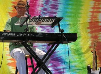 People think it's cool the way my hands and the keyboard can be seen on this rig...like a Liberace thing where he has a mirror to show the intricate handwork. Actually, this cheap piece of plexiglass