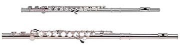Pictured here are the two most common flutes used in Chasm’s music. Top: Armstrong Concert Flute or C-Flute. Bottom: Gemienhardt Alto Flute. Both flutes made in USA