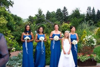 l to r-Venise Eldridge-my sister Alicia Whyte-my sister Erin Devitt-bridesmaid Olivia Nicodemus-flower-girl Sharon Caldara-maid of honor