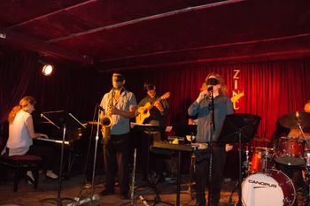 L to R: Deanna Witkowski, Jorge Continentino, Paul Meyers, Susan Pereira, Vanderlei Pereira. Not visible: Gustavo Amarante (photo: Janis Wilkins)