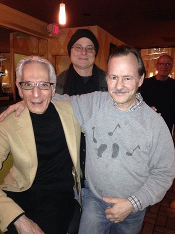 with the great Pat Martino, Jazz at the Bistro, St Louis. Friend and fellow guitarist Tony Fafoglia is the photo-bomber in the back