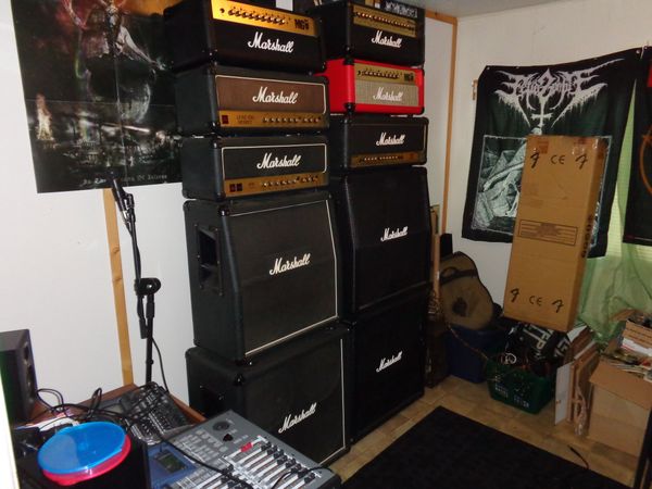Snake Stomper Studio, Big Horn, Wy. The wall of various Marshalls.