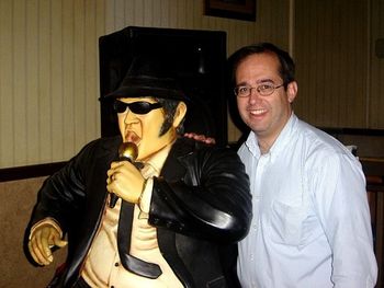 Decoy 12/1/05: Belushi in engine14? If only! No, we didn't have the heart to tell Rob that his new friend is made of fiberglass.